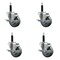 Service Caster 3.5'' Gray Poly Swivel 3/4'' Expanding Stem Caster Set with Brake, 4PK SCC-EX20S3514-PPUB-TLB-34-4 - alternate 1